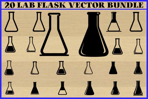 20 Lab Flask Vector Bundle: Modern Graphics for Crafts