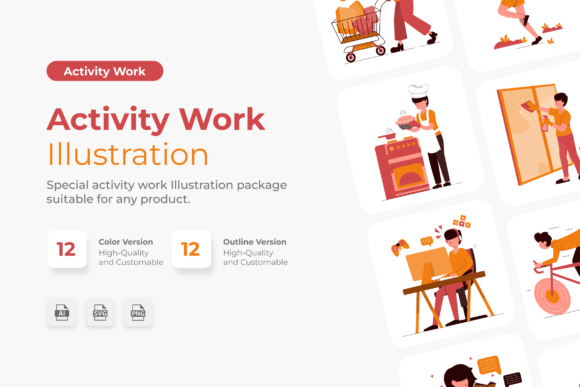 Activity Work Illustration: Graphics and Illustrations for Modern Brands