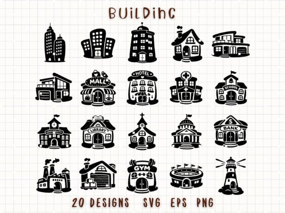 Building SVG Cute City Cut Files for Graphics and Illustrations