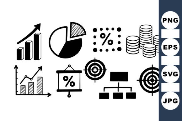 Business Finance Icon Set: Essential Graphics for Crafts & Publishing