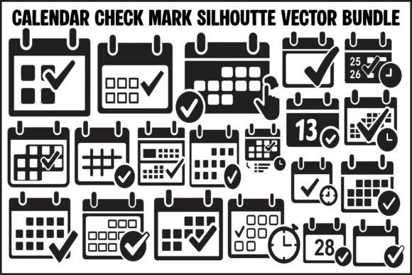Calendar Check Mark Silhouette Vector: Essential Graphics for Illustrations