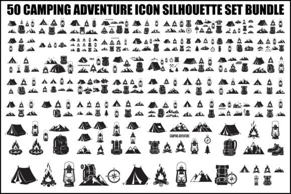 Camping Adventure Silhouette Icon Set Review
