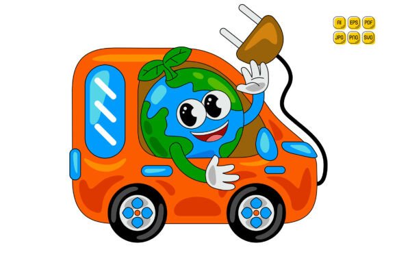 Cartoon Earth Character Vector Art 15 for Graphics and Illustrations