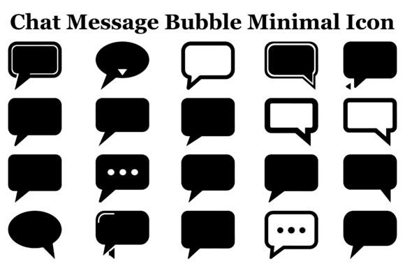 Chat Message Bubble Minimal Icon Bundle Graphics & Icons Review