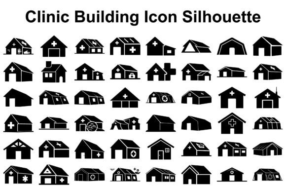 Clinic Building Icon Silhouette Graphics & Illustrations Review