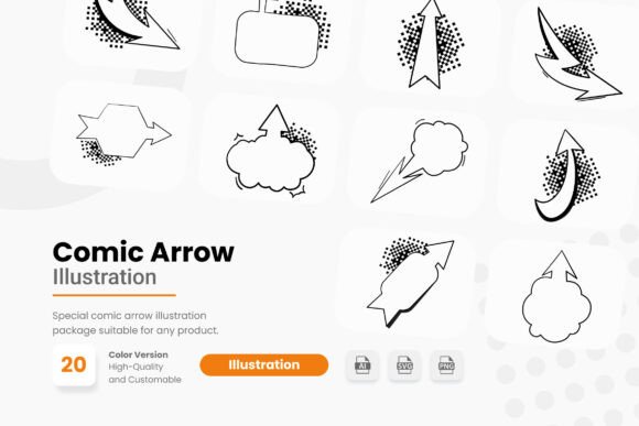 Comic Arrow Illustration: Graphics for Decorative Elements