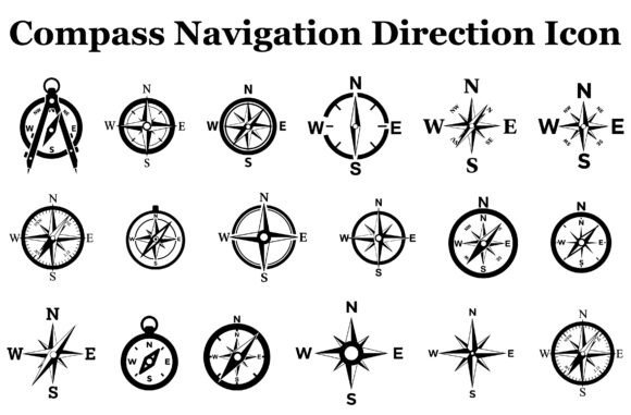 Compass Navigation Direction Icon Bundle: Essential Graphics for Modern Branding