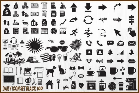 Daily Black Icon Set: Essential Graphics for Modern Icons