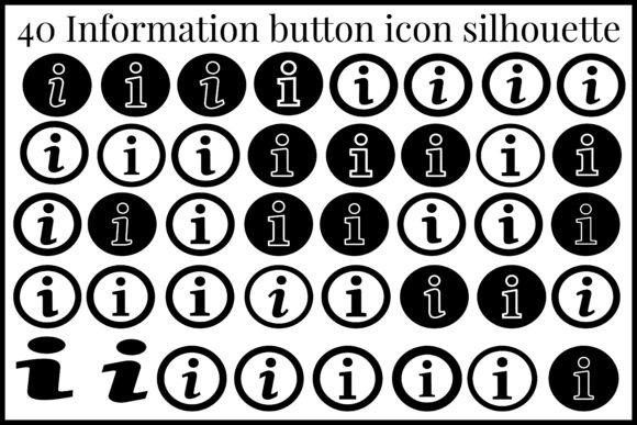 Information Icon Silhouette Set – 40 Graphics Review