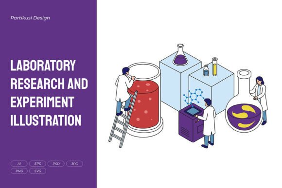 Laboratory Research and Experiment Graphics for Modern Illustrations