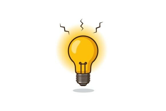 Light Bulb Ray Shine Cartoon Graphics and Illustrations Review