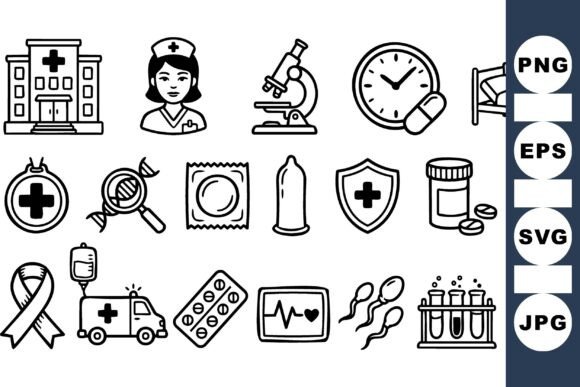 Medical Health Care Icon Set: Essential Graphics and Illustrations for Publishers