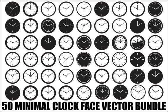 Minimal Clock Face Vector Bundle: Essential Graphics & Illustrations