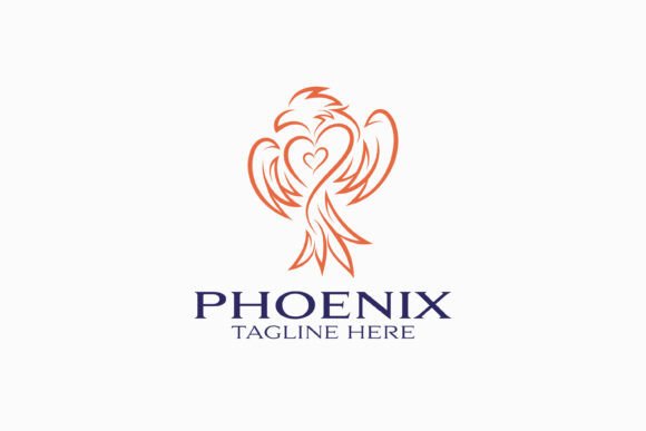 Phoenix Flying Bird Symbol Abstract Logo for Graphics and Logos