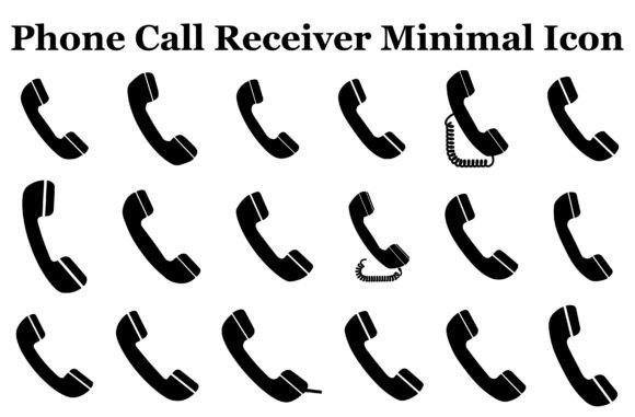 Phone Call Receiver Minimal Icon Bundle for Graphics and Icons