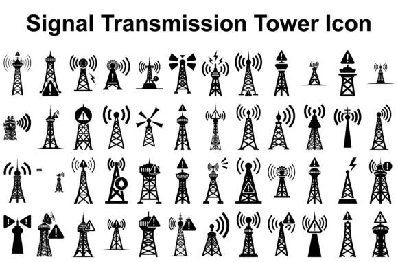 Signal Transmission Tower Icon: Graphics & Icons for Modern Branding