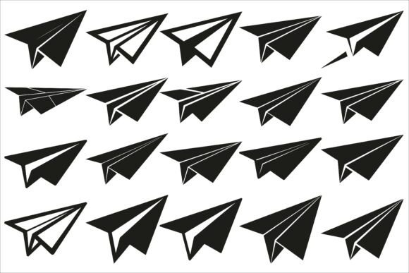 Simple Black Airplane Icon Symbol Vector for Graphics and Illustrations