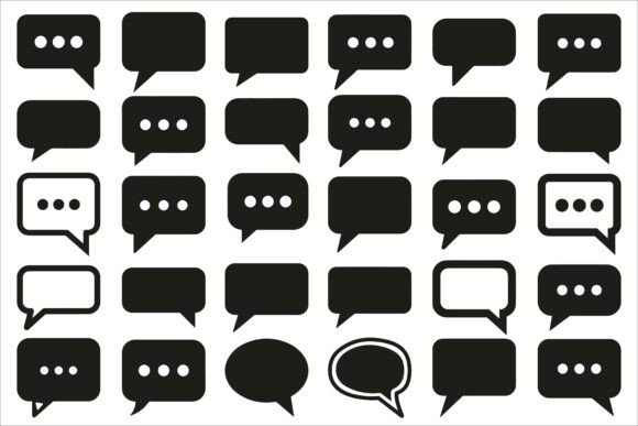 Simple Speech Bubble Message Box Vector for Graphics and Crafts