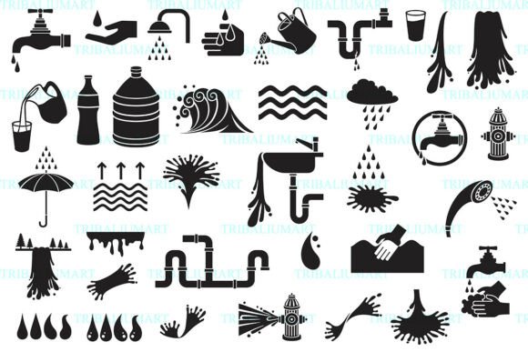 Water Icon Set: Bold Graphics for Modern Icons